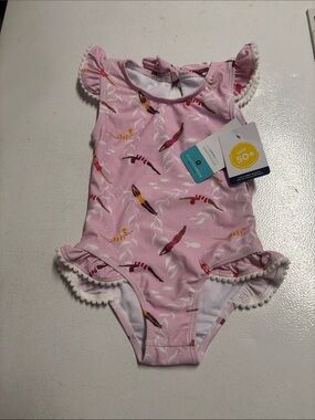 NWT Snapper Rock Pink Kids One-Piece Swimsuit